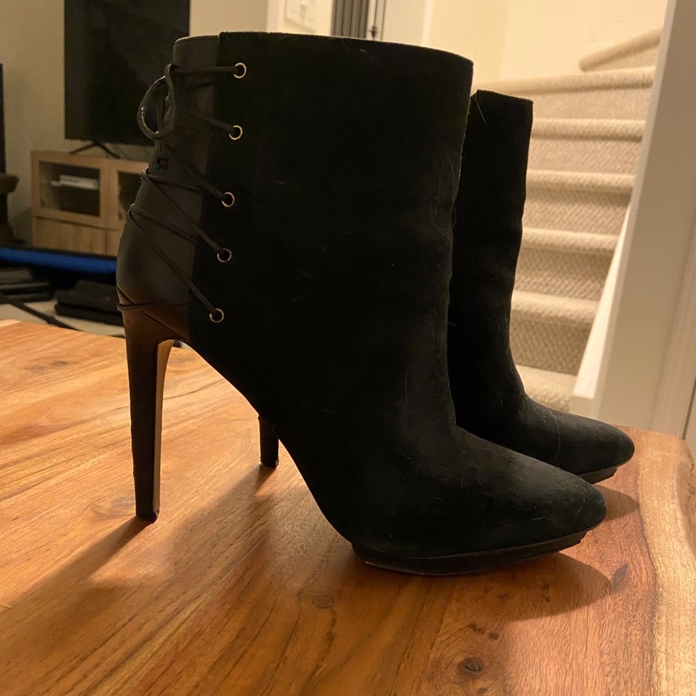 Suede Leather Ankle Boots - Picture 1 of 3